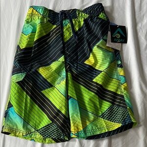 Kavu Kid’s Vibrant Green and Black Swim Shorts